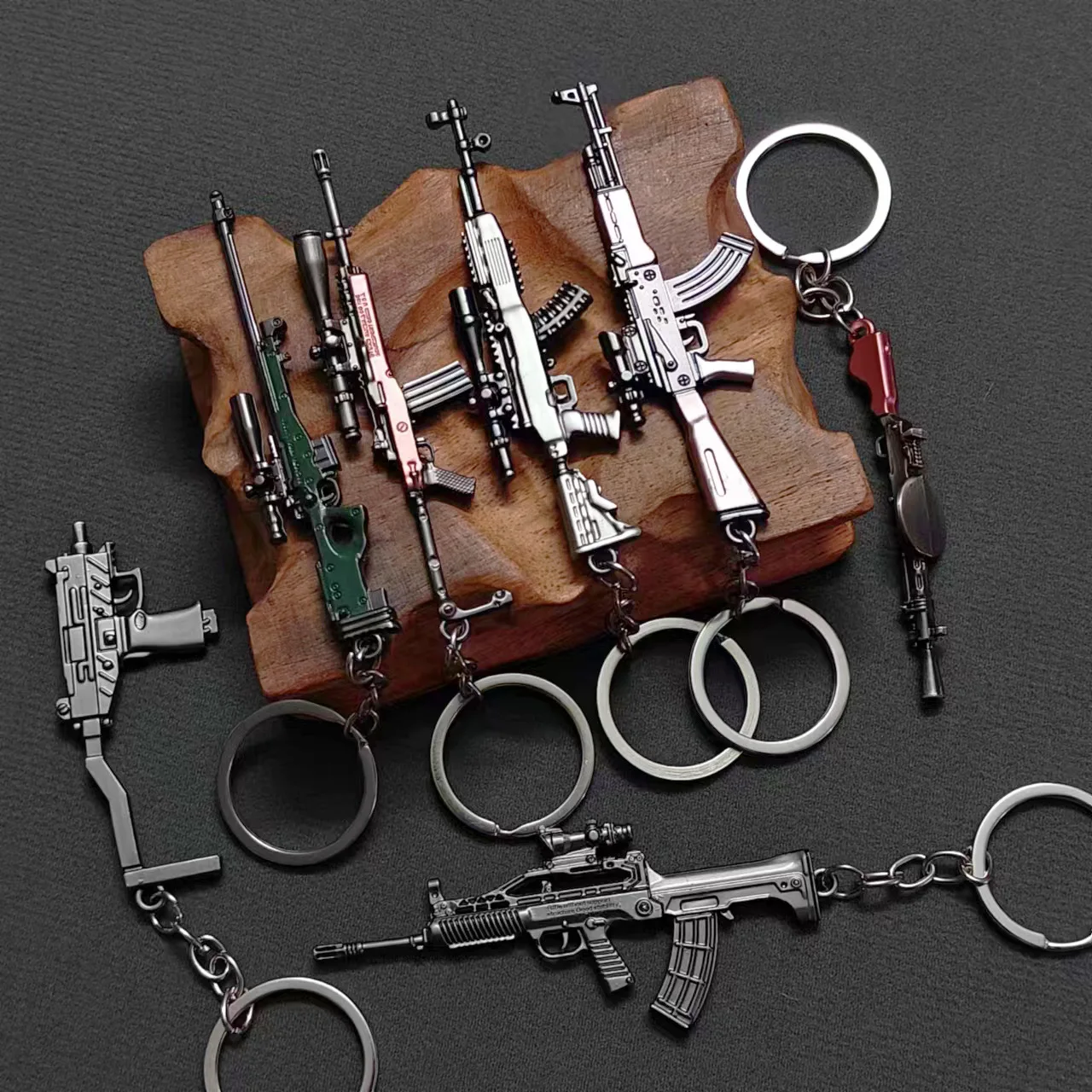 Mini Keychain Pendant Peace Elite 98k Alloy Gun Model PUBG