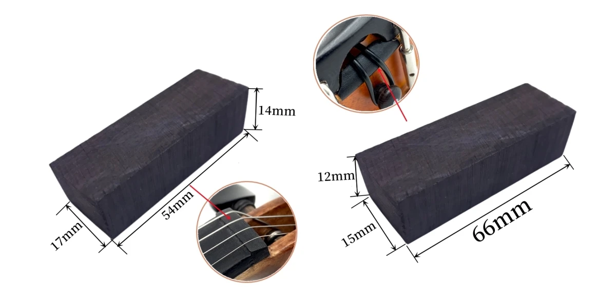 5pcs ebony violin Nut viola cello ebony wood Saddle Double bass Nuts Fiddler fittings parts Accessories