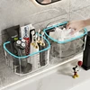 Bathroom Wall-mounted Washcloth Storage Box Drainage Hollow Wash Cup Storage Rack Bathroom Punch-free Storage Rack 2