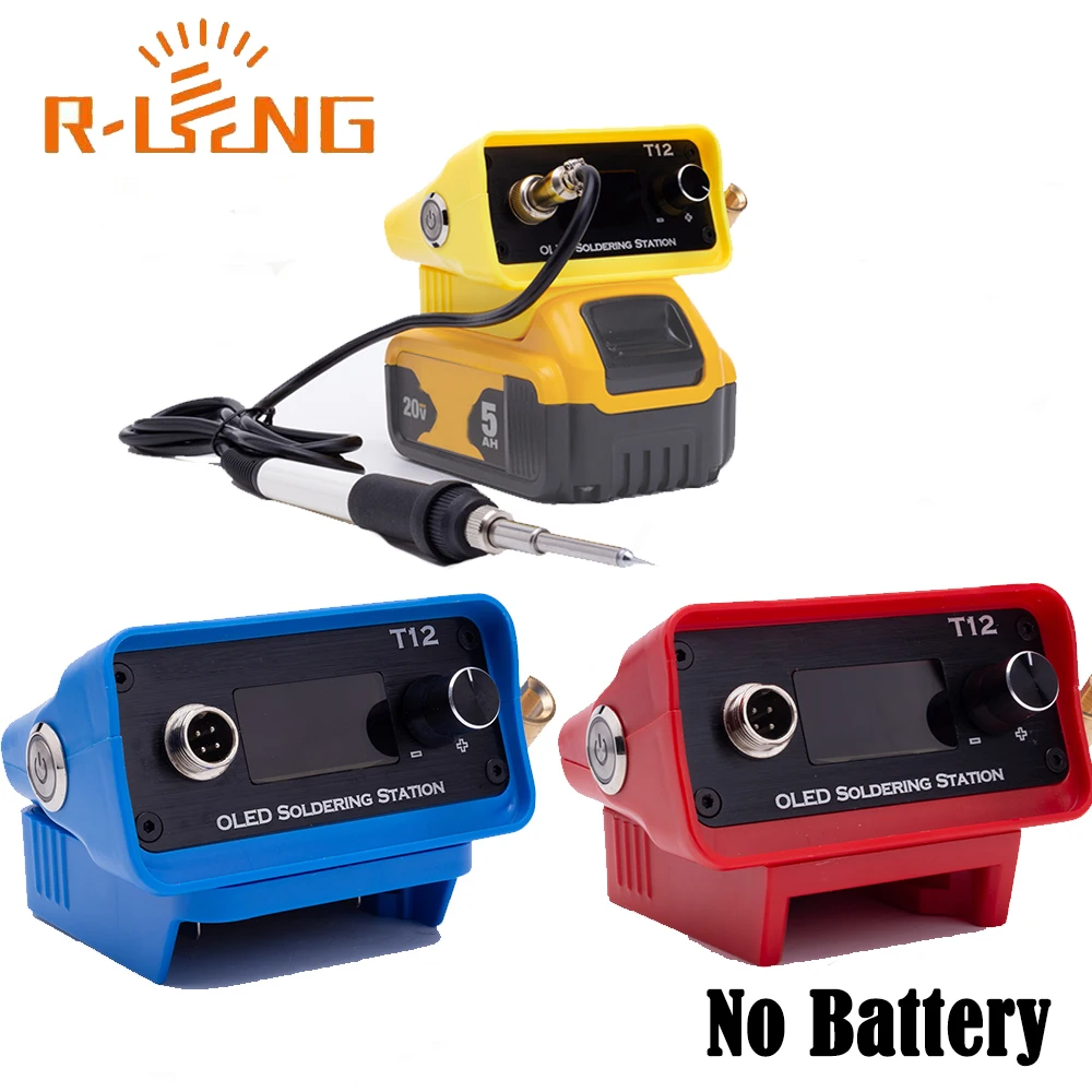 Soldering Station For DeWalt /Milwaukee/Makita 18V Li-ion Battery OLED T12 Soldering Iron Station Adjustable Welding Station for DIY Repair