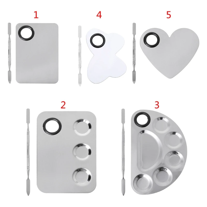 Stainless Steel Paint Palette Tray Set for Nail Art