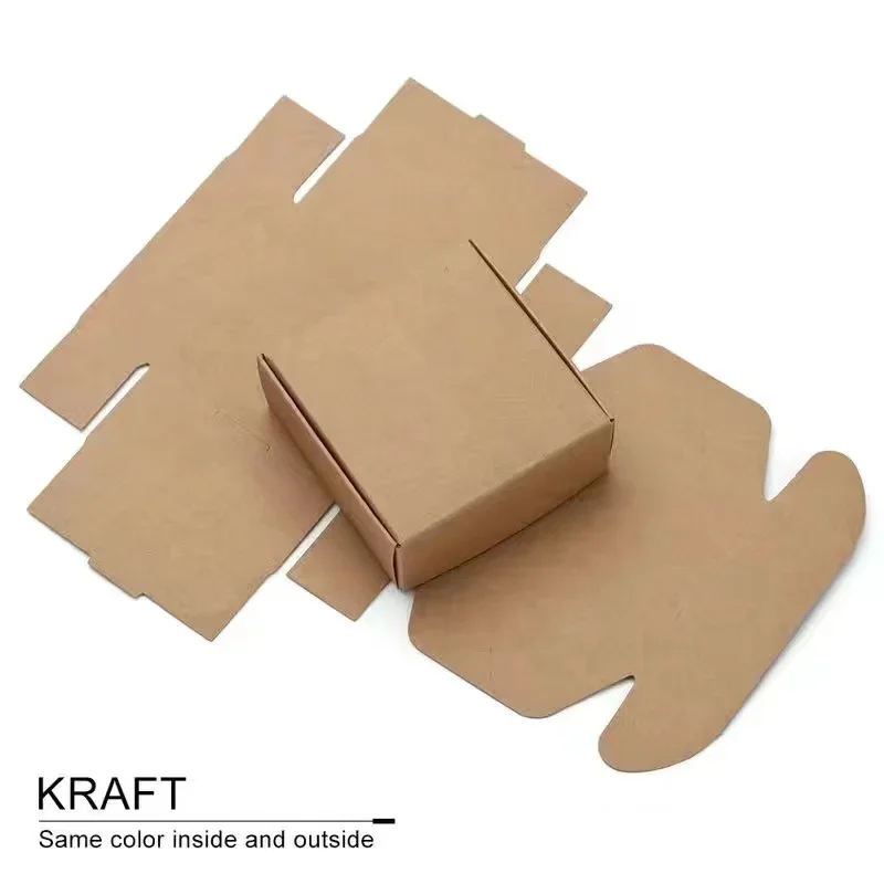 50Pcs/set Cardboard Mini Box DIY Kraft Paper Box Soap Box Jewelry Packing  Gift Box 5.5cmx5.5cmx2.5cm