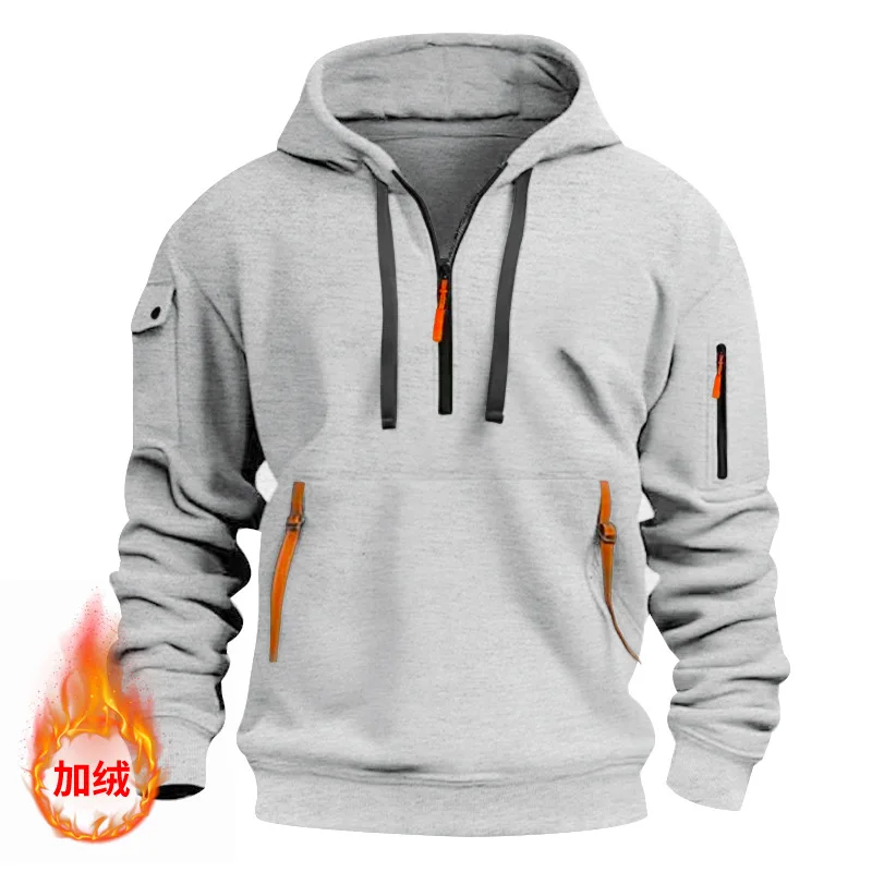 Mens Thick Warm Winter Sweatshirts Hooded Coat
