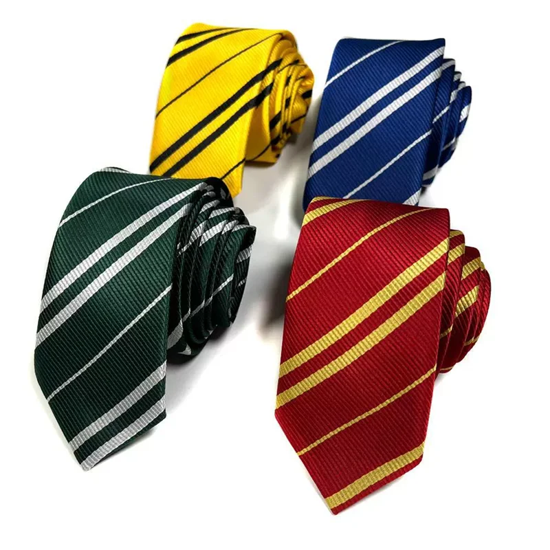 Casual Twill Tie Magic College Slytherin Ties Cosplay Costume Accessories Malfoy Stripe Style Necktie Prop Halloween
