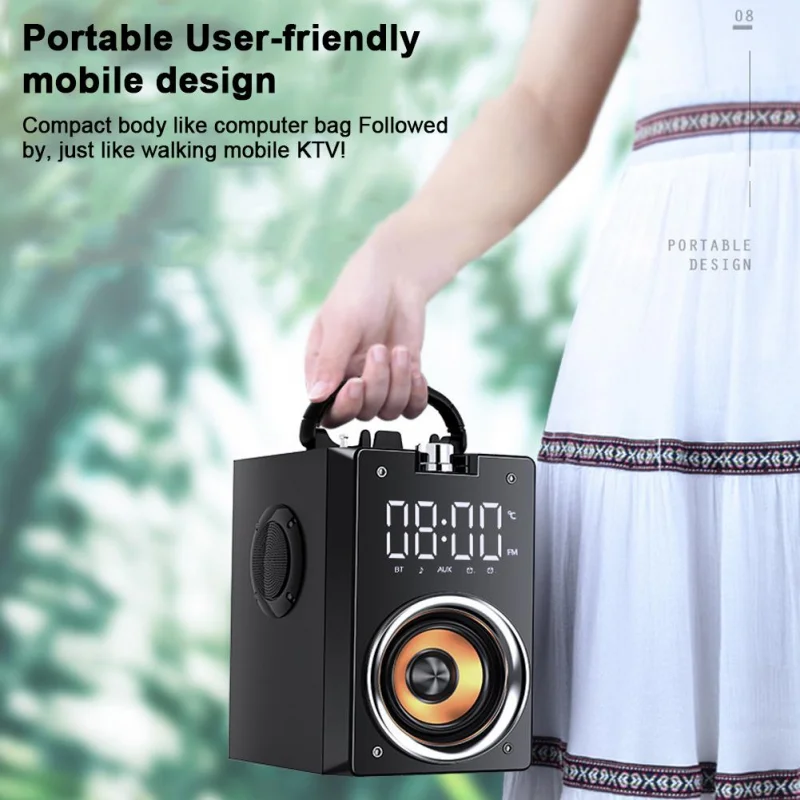 Portable Bluetooth Speaker High-Power Music Box FM Stereo Surround Wireless Subwoofer Outdoor Soundbox