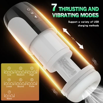 Fully Waterproof Male Masturbators Wearable Automatic Telescopic Pocket Pussy Blowjob Machine Penis Trainer Sex Toys for Men 18+