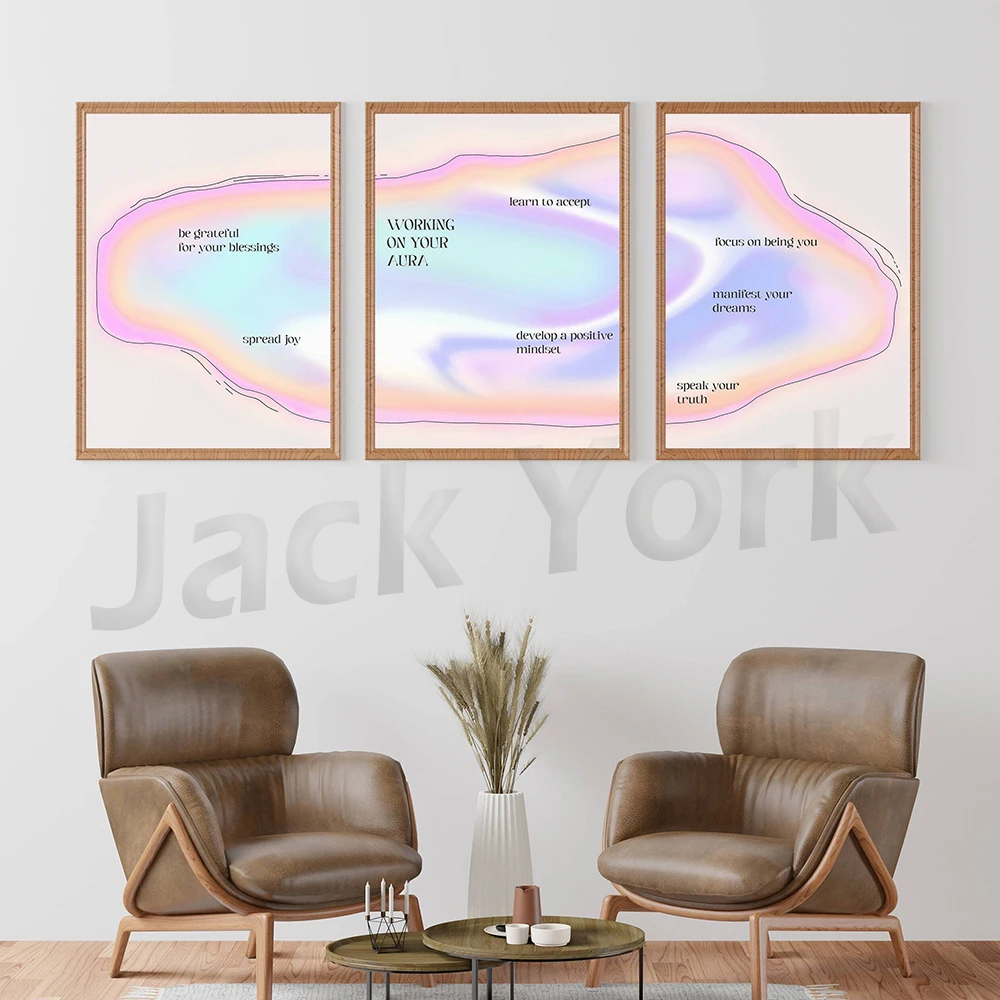 

Aura Landscape Inspirational Manifestation Quotes Gradient Trendy Wall Art Poster, Aura Gradient Dorm Room Print Wall Art Decor
