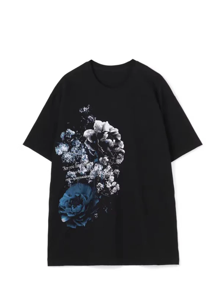 

Y3 Dark Style Flower Short Sleeve T-Shirt Yohji Yamamoto T-Shirts Tops S'Yte Loose O-Neck Oversize Tees Under Shirt Y-3 Traff