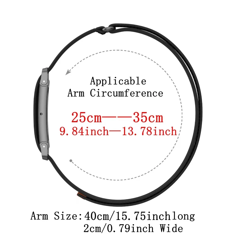 Enhanced Nylon Loop Fitness Tracker Armband with Metal Case