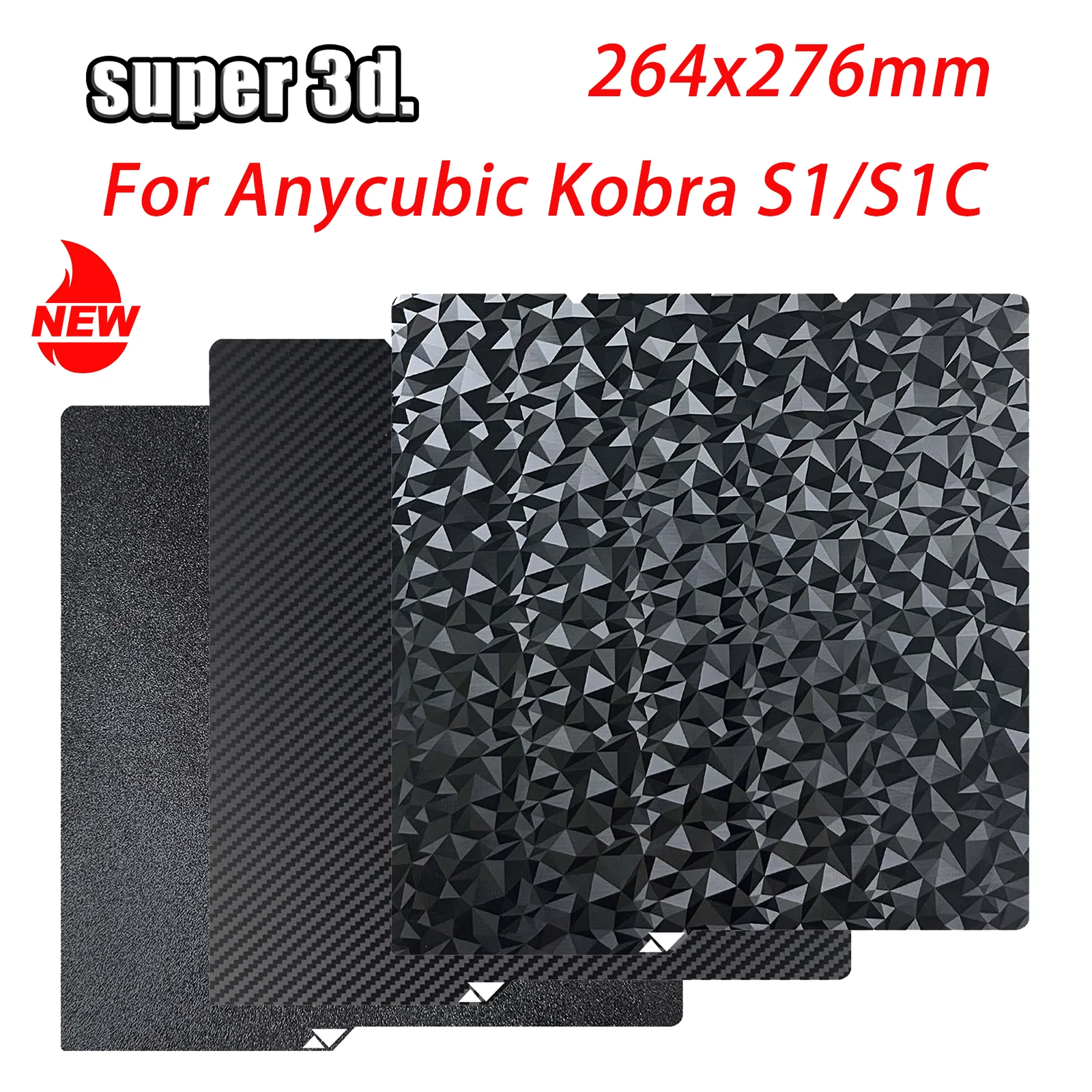 Jual For Anycubic Kobra S1 Plate Pei Sheet 264x276mm Textured Kobra S1 Combo Build Plate Double Sided Peo Pet Pey Kobra S1c Bed I.1634305375 - View #4