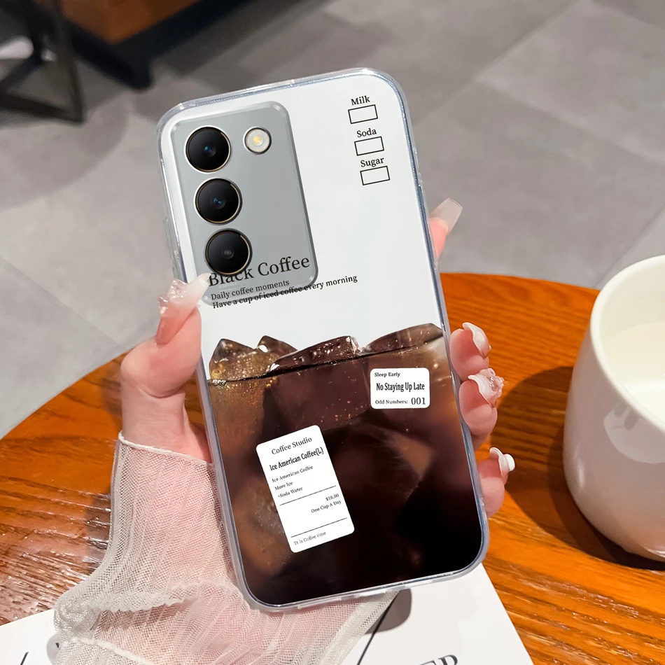 Floral Painted Transparent Shockproof Soft TPU Silicone Phone Case