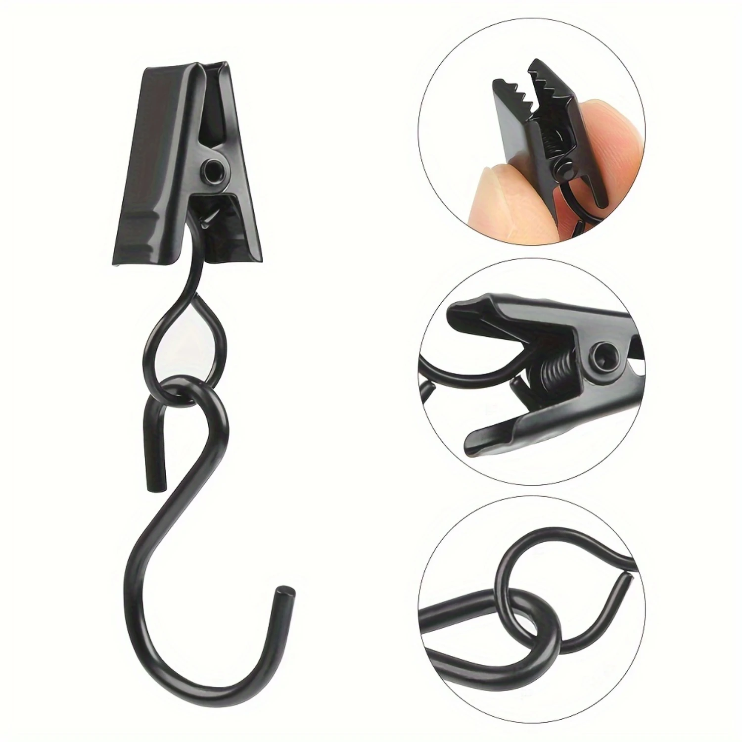 "Vintage" 50-Piece Classic Cast Iron S-Hook Curtain Clips For Small Windows-Decorative Drapery Holdbacks
