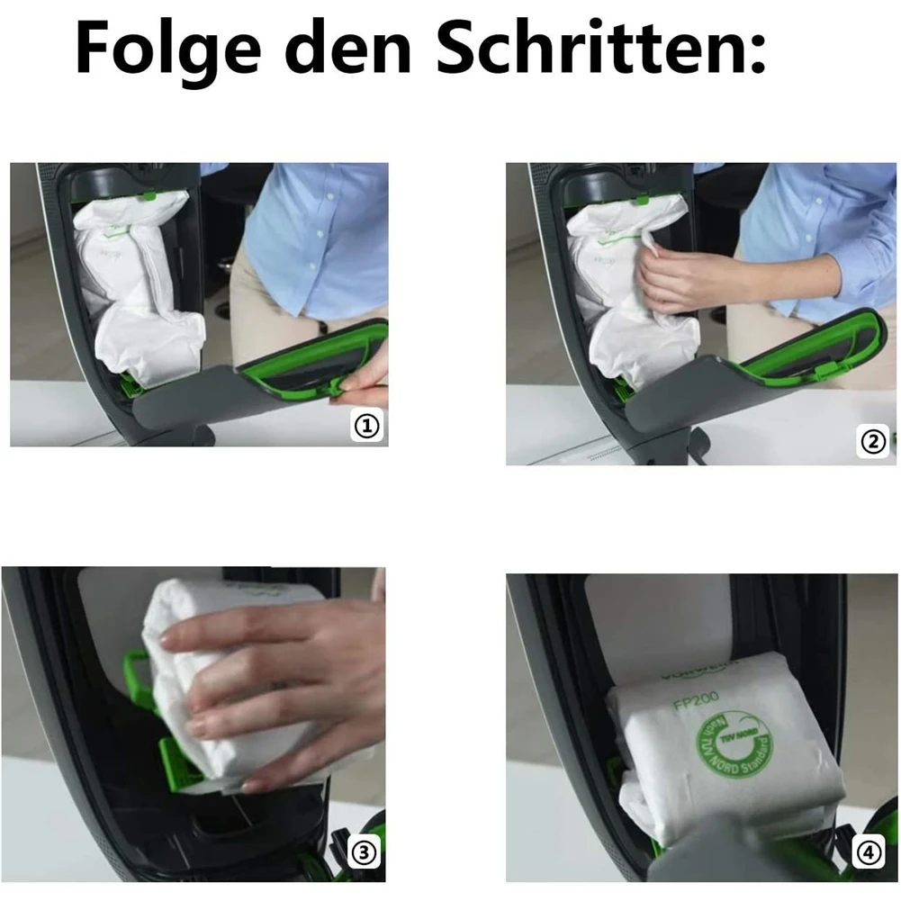 Sacchetti Per Aspirapolvere Da 12 Pezzi Per Vorwerk Kobold Vk 200-Sacchetti Per Aspirapolvere Premium Per Vk 200 Vk200 Fp