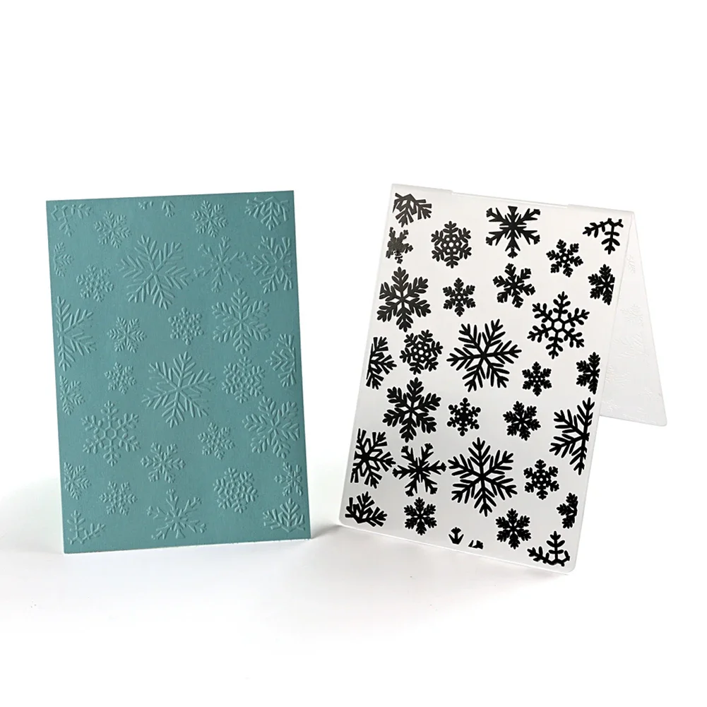 Plastic embossing folder embossing folder Plastic Embossing Folders 14.4x10.5x0.2cm DIY Embossing Templates Art Crafts Album Decoration Snowflake Pattern for Scrapbooking