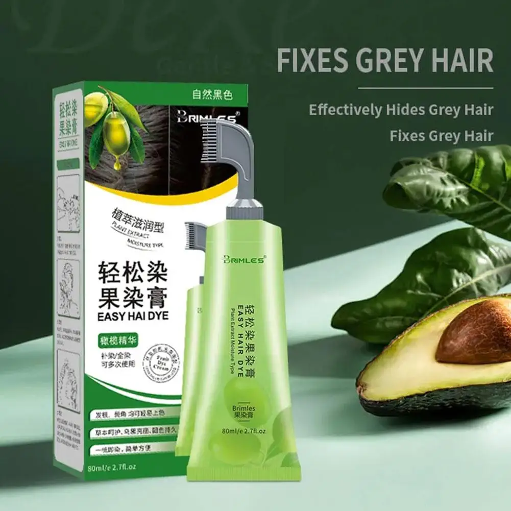 

80ml Natural Plant Conditioning Hair Dye Black Shampoo Dye Dye Black White Dye Fast Coloring Shampoo Hair Hair Removal Grey N1F9