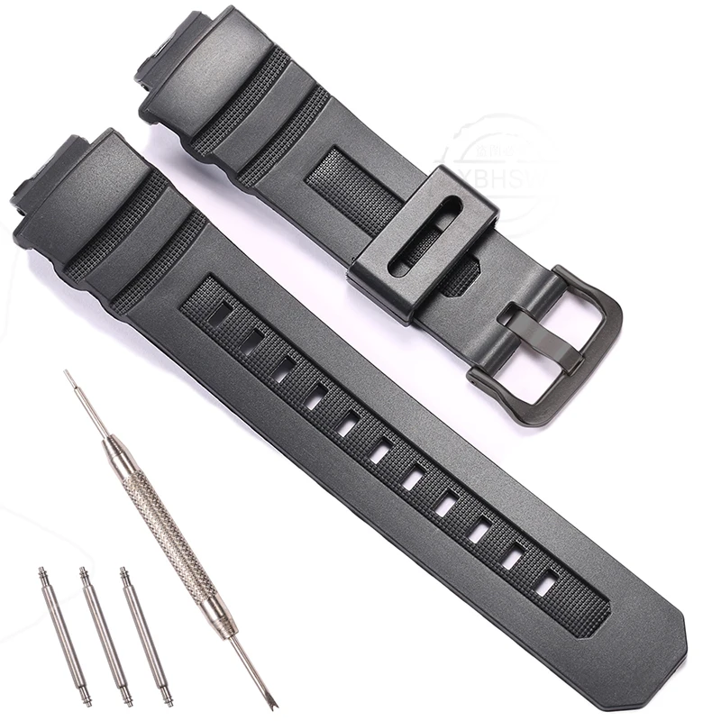Men's Waterproof Resin Watchband - 16mm Rubber Strap Replacement Accessories