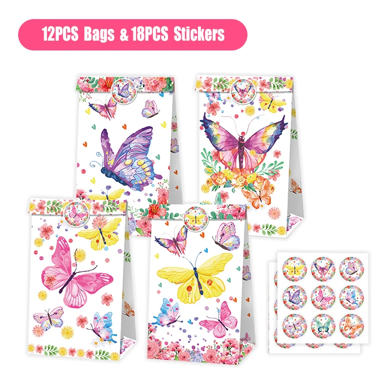 Decoración para fiesta de cumpleaños con mariposas moradas y rosas, vajilla con temática de mariposas, vasos de papel, platos, globos, suministros para fiestas para niñas