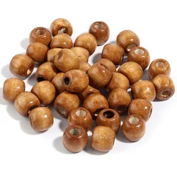 Eco - Friendly Natural Wooden Beads - Colorful Loose Beads for DIY Crafts & Accessories (Light Brown)
