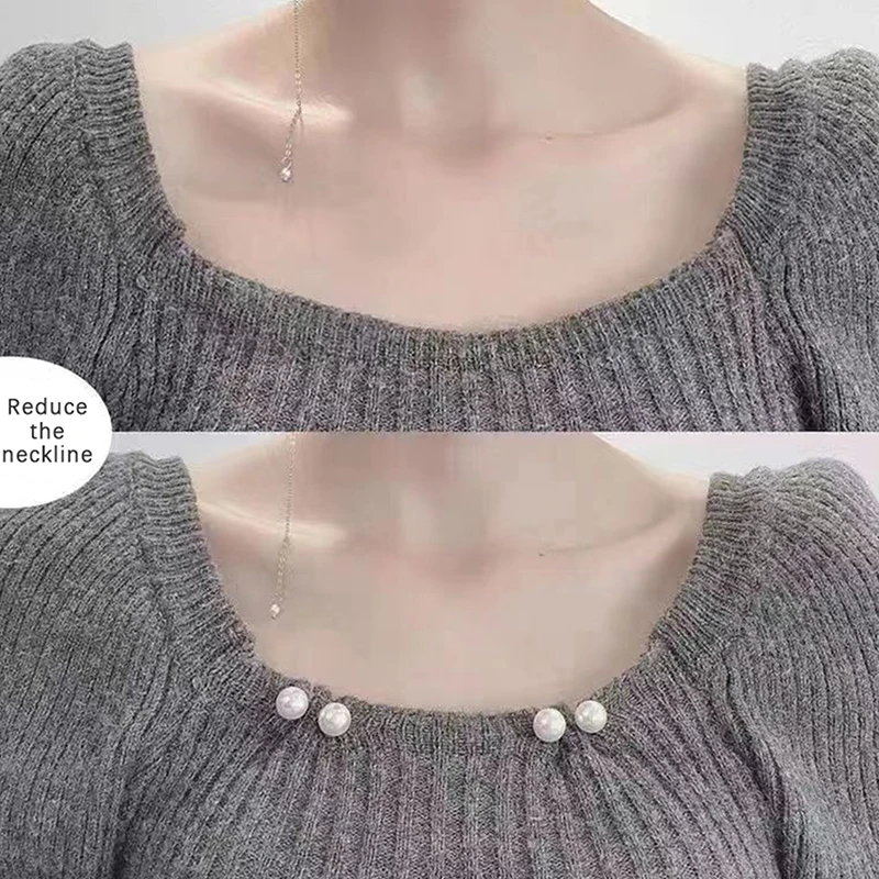 8 Stück rutschfeste Sicherheitsnadeln mit modischen Perlen – Kleiderbrosche, Taillenverschluss, Kragenversteller und dekorative Schals – Detail 1