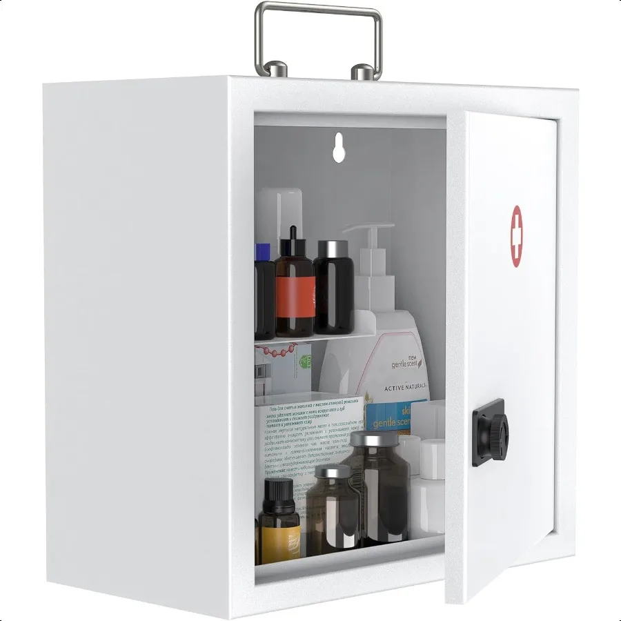 Wall Mount Lockable Medicine Cabinet with Combination Lock