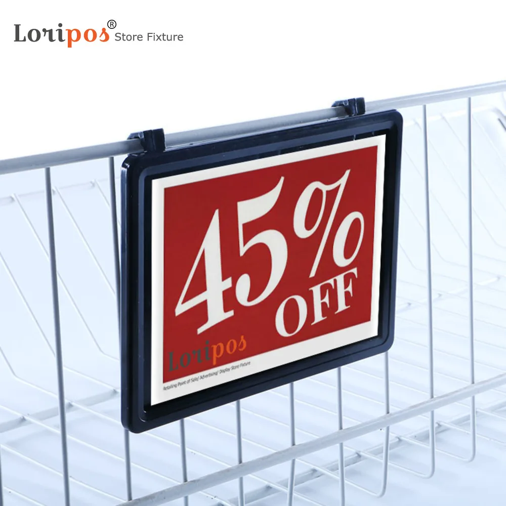Loripos 소매 선반 클립 온 사인 홀더, 회전 클립 라벨 프레임, 가격표 디스플레이에 적합, A6