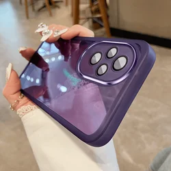 Luxury Built-in Lens Film Shockproof HD Transparent Soft Phone Case for Honor 70 Pro Plus (PURPLE)