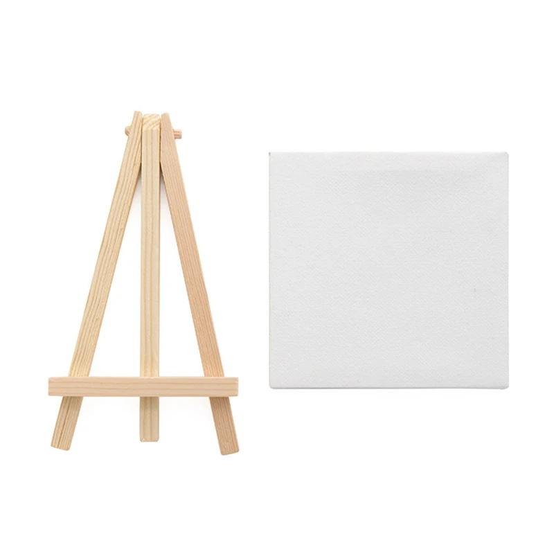 Sketch Easel Wooden Easel 23 Pcs Mini Wooden Easel Painting Canvas Set Acrylic Drawing Paint Kit for Kids