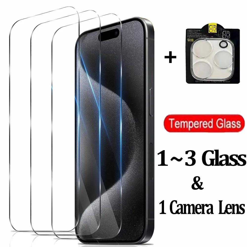 9H Protezione Per Obiettivo Fotocamera Per Iphone 15 Pro Max Vetro Temperato Apple Iphone 15 14 13 Pro Proteggi Schermo Iphone15 Pro Screen Protector 