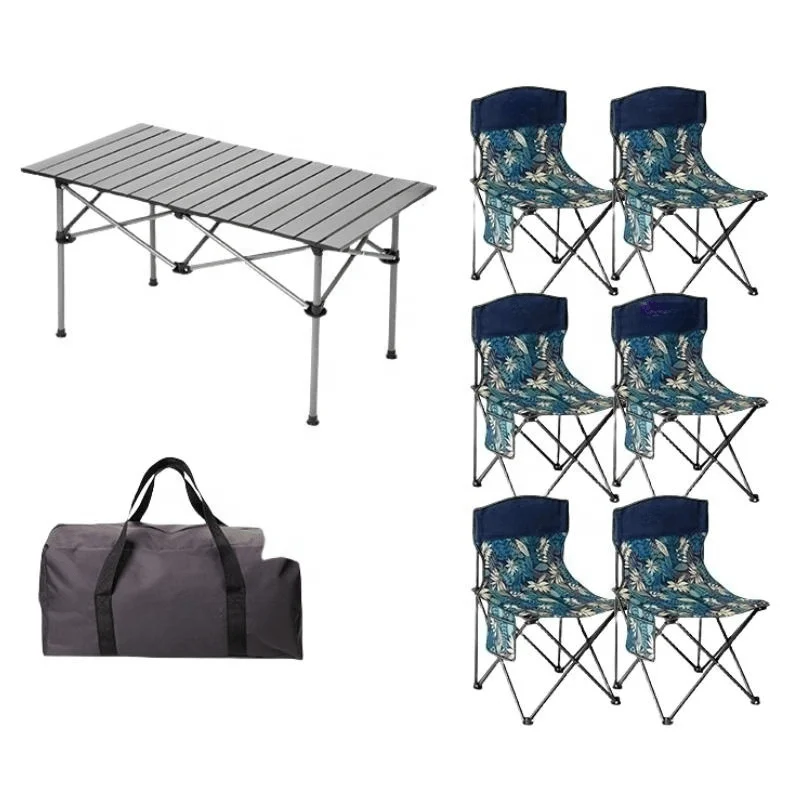 

Polar Everest Outdoor Furniture Folding Camping Tables and Chairs Set Kit Leaf Portable Desk For Beach Yard Car Trip with Bags