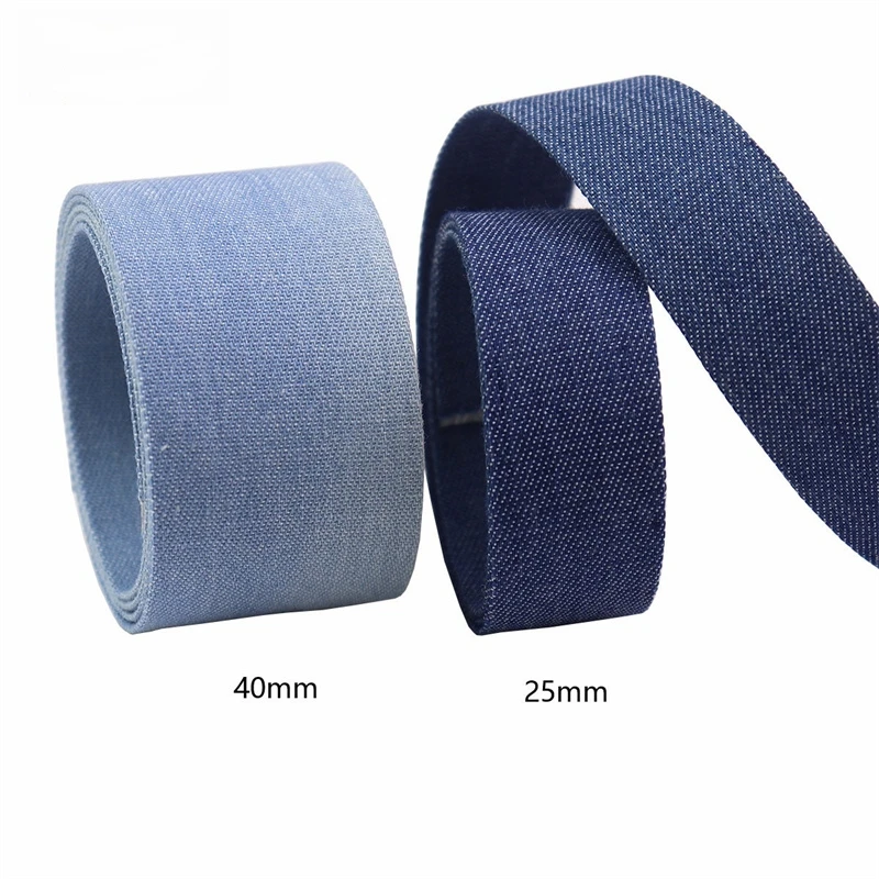 Nastro con bordo in denim da 1 m Fai da te con fiocchi Accessori per capelli per bambini Materiale Regalo Confezione di fiori Nastro in tessuto per jeans - immagine 4