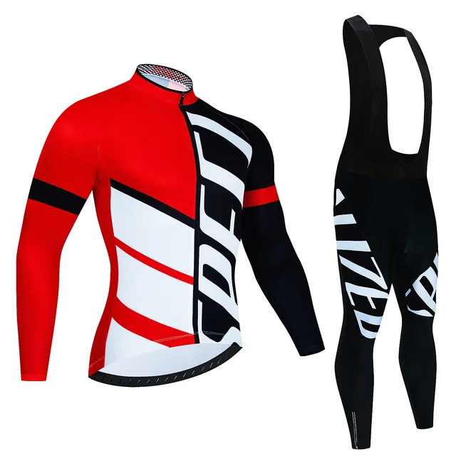 New Team Autumn Cycling Jersey Set Ropa Ciclismo Men Long Sleeve Bike Clothing MTB Maillot Road Bicycle Bibs Uniform 6