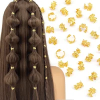 40Pcs Vine Leaf Shaped Alloy Hair Braid Ring Vintage Hair Pin For Dreadlock Women Girls summer Hair Accessories Loc Hair Jewelry