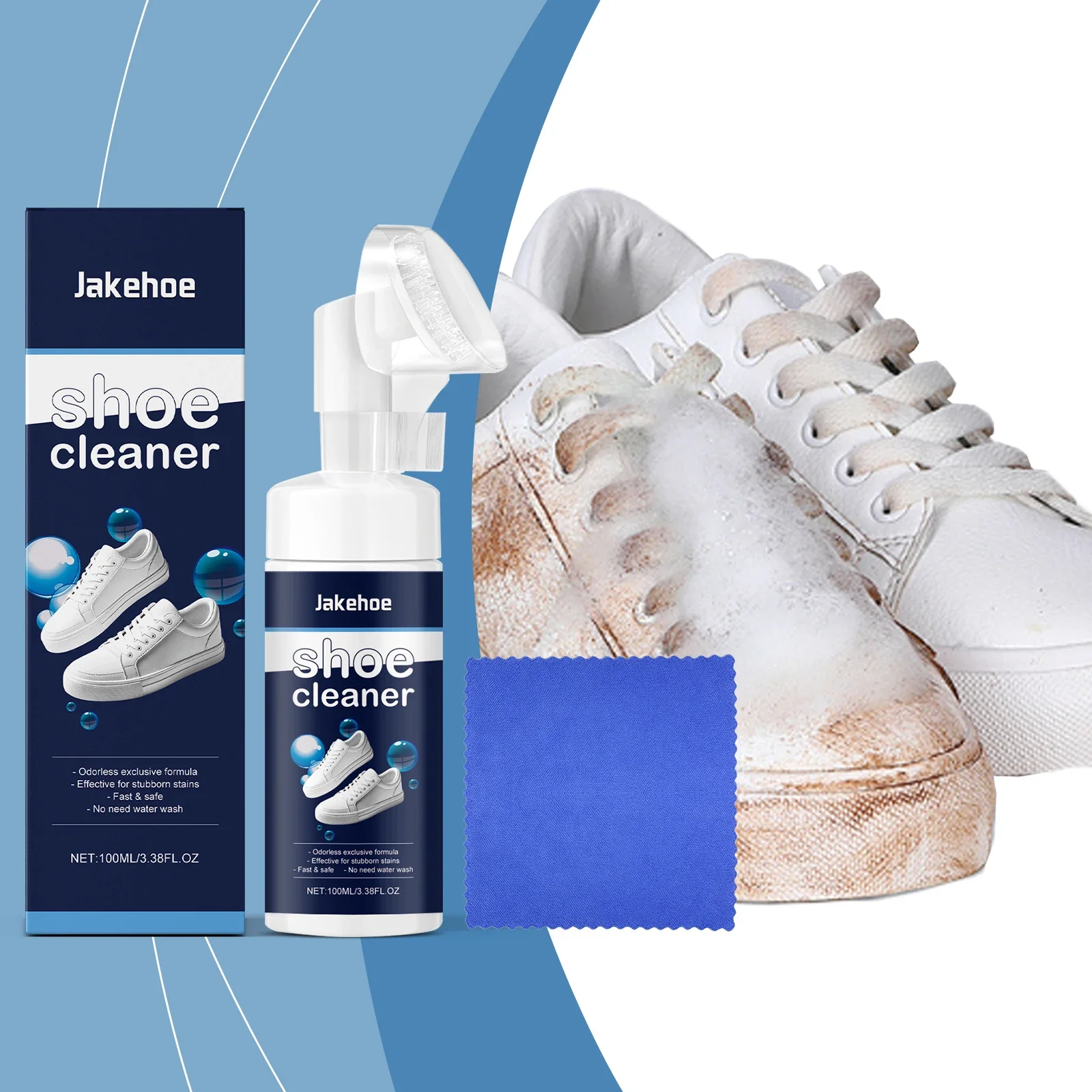 White Shoe Cleaner Gentle non-injurious no-rinse cleaner for cleaning dust stains yellowing edges of shoes