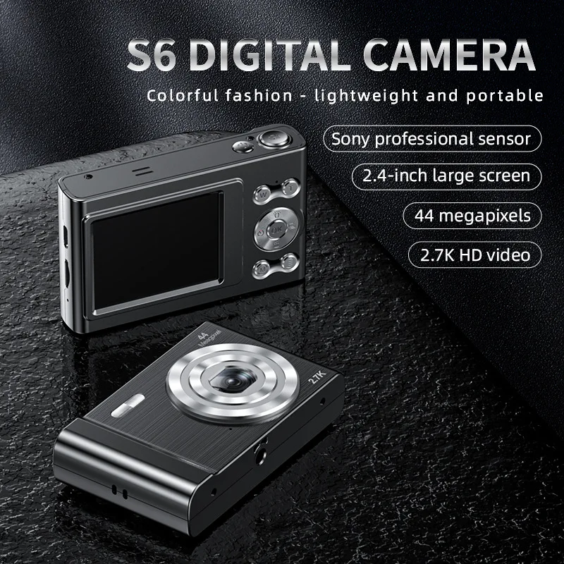 Mini appareil photo numérique de poche, 2.7K, 44mp, 2.4 pouces, écran IPS,  Vintage, professionnel, Micro, simple, HD, carte SLR - AliExpress