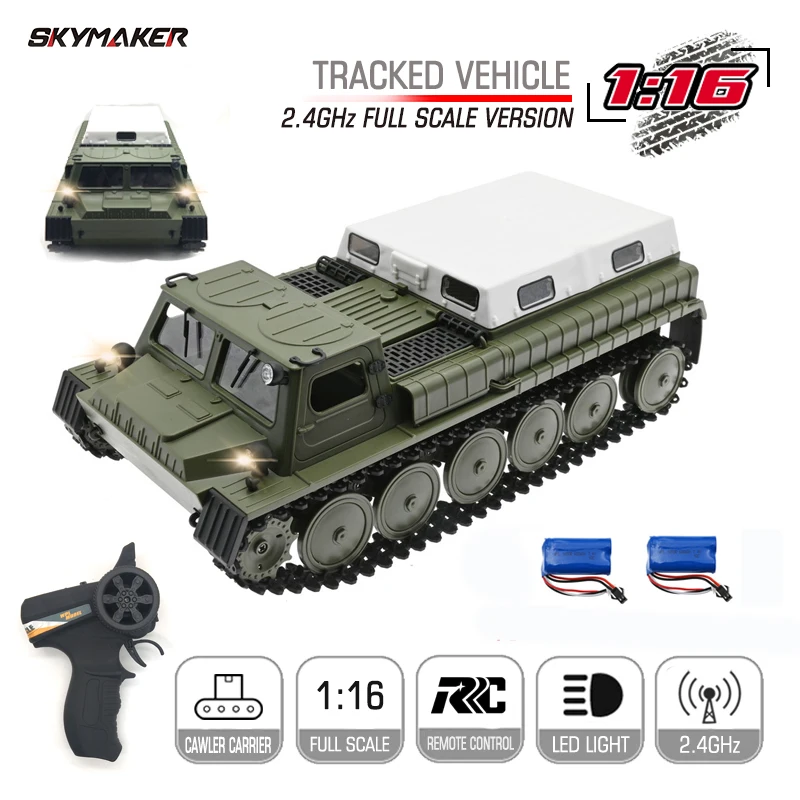 WPL E-1 1/16 RC Tank Toy 2.4G 4WD Super Crawler Tracked Remote Control 1:16 Off-Road Vehicle Electric kids RC Toys for Boys remote control car remote control vehicle remote control tank
