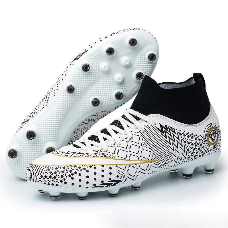 Scarpe da calcio per ragazzi, da competizione e da allenamento, in erba sintetica, con suola alta, per studenti, unghie lunghe e rotte, colore mandarino_voghion.com