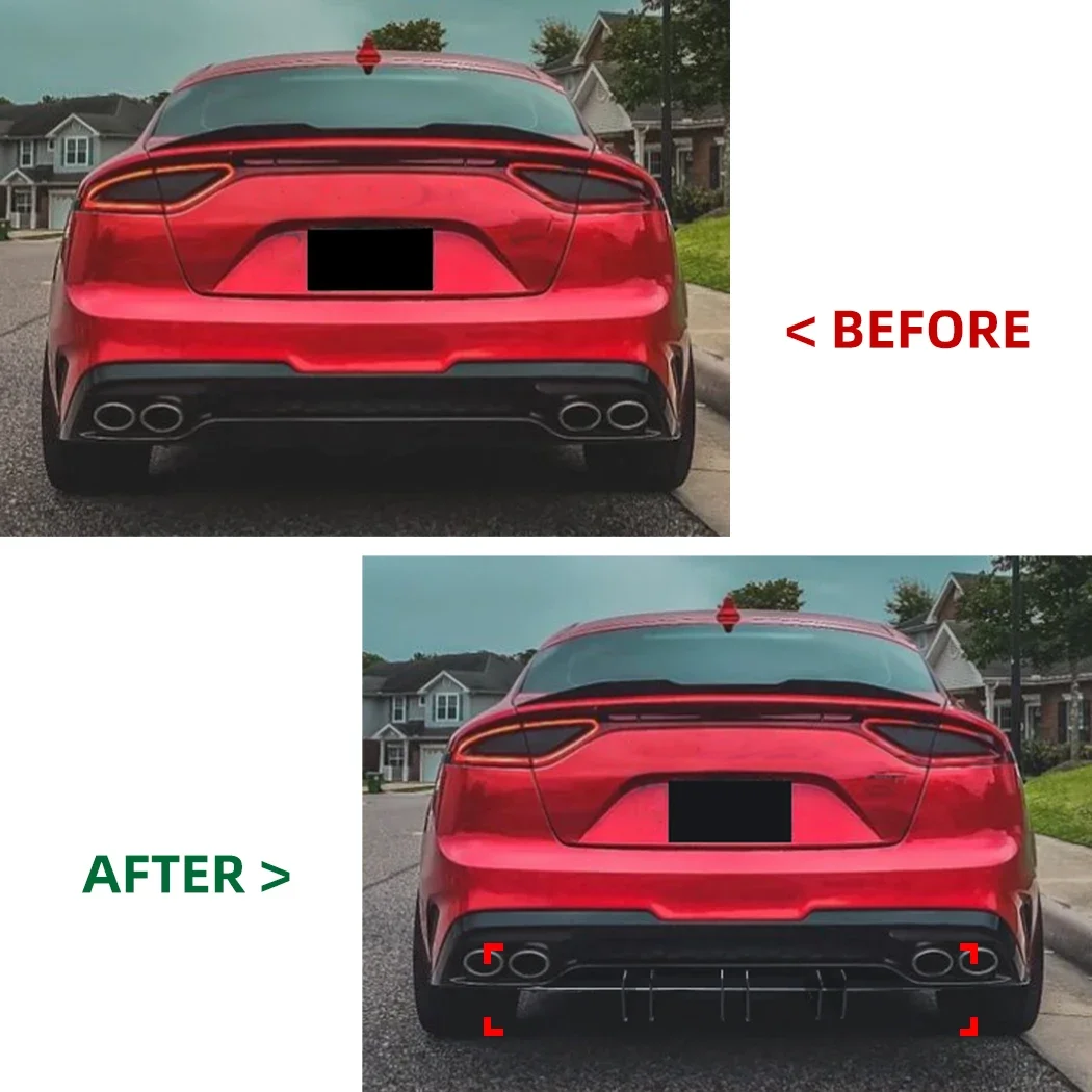 Car Rear Bumper Lip New Design ABS Add-On Blade Style Rear Diffuser For KIA Stinger