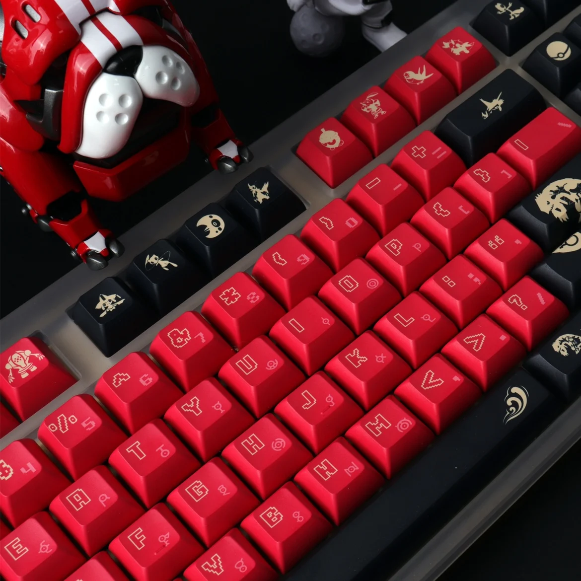 Teclado Mecânico Keycap Teclas para Interruptor mx Cereja Preto Vermelho Perfil Kca Pbt Sublimação de Tintura 61 64 75 84 84 87 980 143 Chaves - Imagem 4