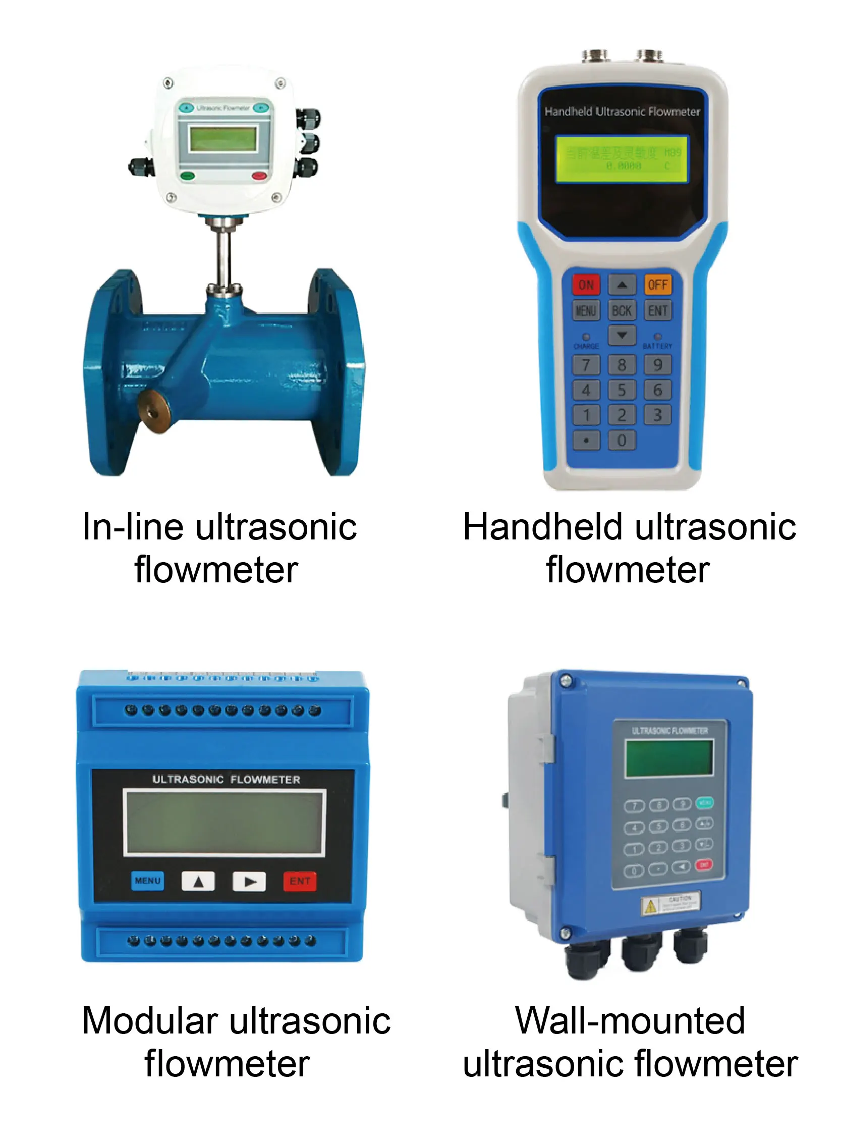 TUF Ultrasonic Flow Meter Wall Mounted Fixed Type Digital Liquid Flow Sensor Inl