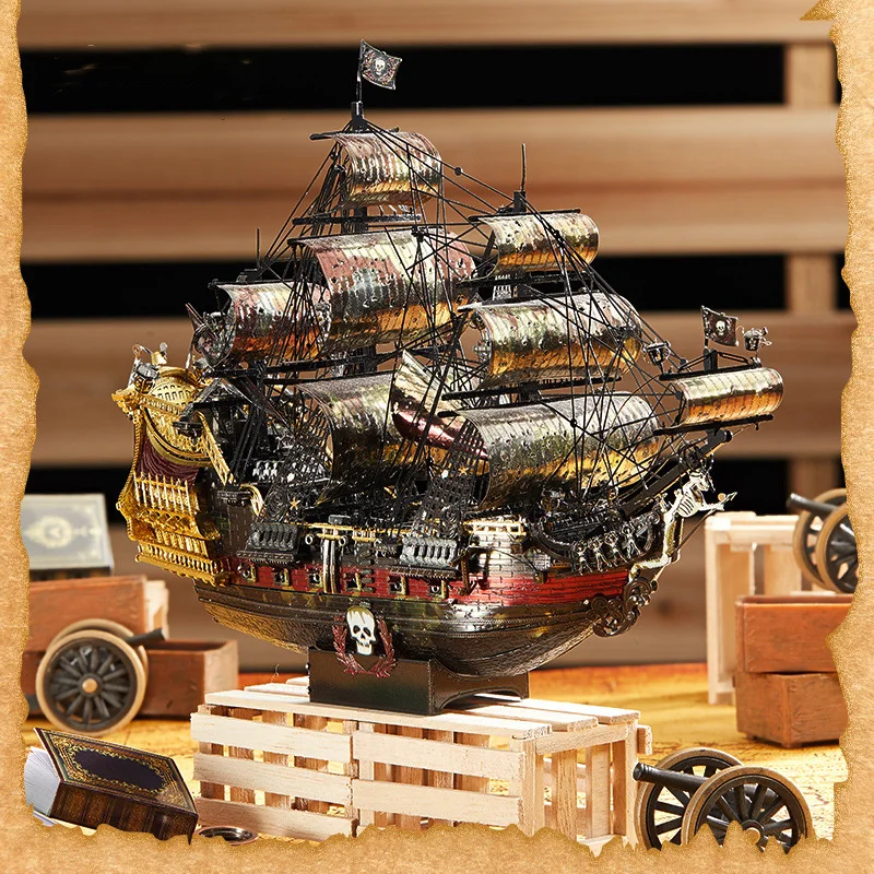 

Металлический 3D-пазл Piececool, модель, набор для сборки, Черная жемчужина, летающий голландец, 3D-пазл, наборы для сборки, Наборы для творчества