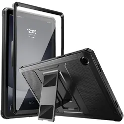 Shockproof Rugged Stand Case with Built-in Screen Protector (Black)