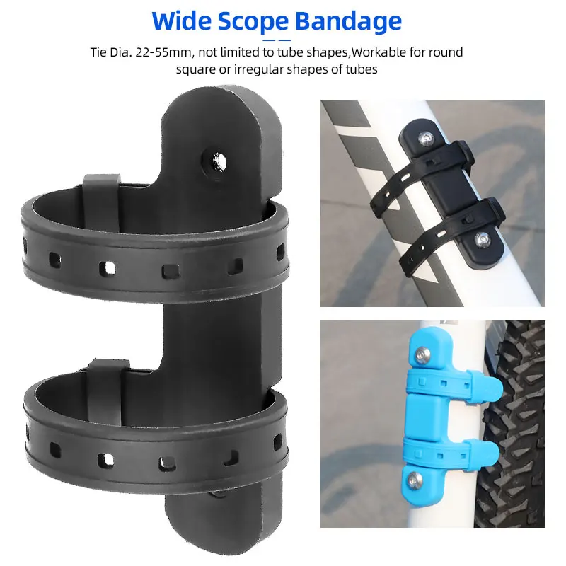 Bicycle Water Bottle Cage Wide Scope Elastic Silicone Gel Bandage Adaptor for Seatpost Fork Frame