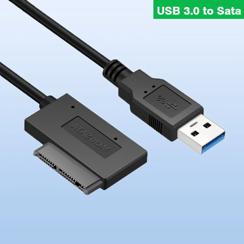 

USB 3.0 To Micro Sata II 7+9 16Pin Adapter Converter Cable Steady Style for Laptop CD/DVD ROM Slimline Drive HDD CADDY