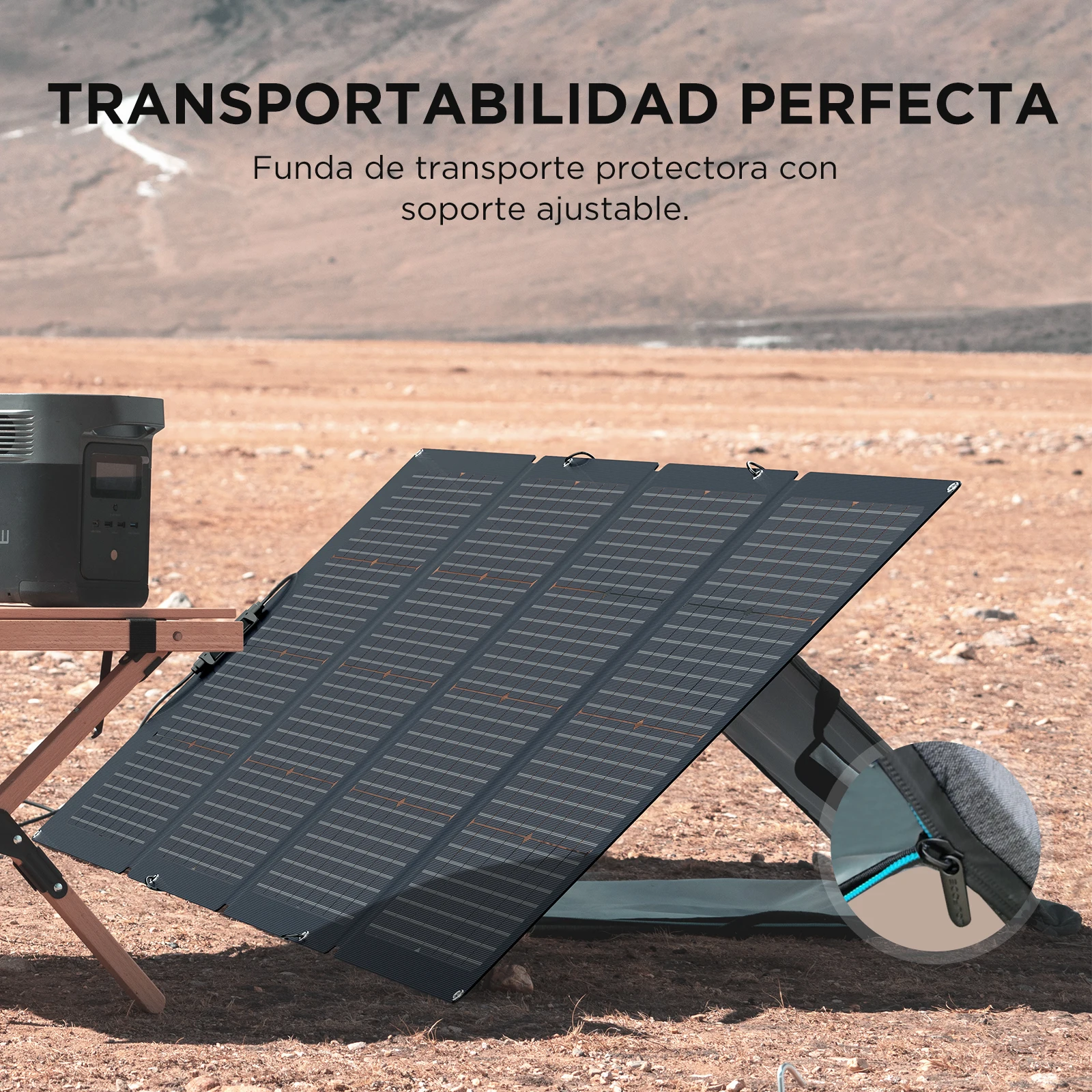 EF ECOFLOW Panel solar portátil de 400 W, plegable y duradero, completo con  una funda ajustable, impermeable IP68 para aventuras al aire libre