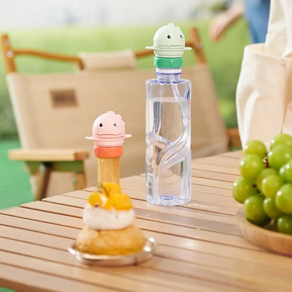 

2 in1 Baby Water Bottle Cap Twist Cover Cap Cartoon Dinosaur Feeding Kid Drinkware Straw Lid With Straw Bottle Replacement Lid