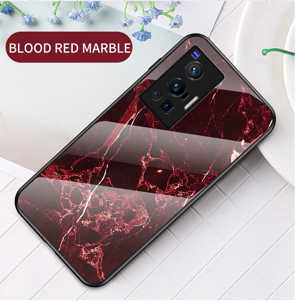 X80 Pro Plus Custodia DECLAREYAO Custodia rigida in vetro per VIVO X70 X60 X50 X30 X27 X23 X20 X9 S Custodia in silicone Ultra sottile Tempere_voghion.com