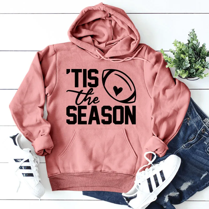 

TIS THE SEASON Love Fashion Loose Long Sleeved Hooded Sweater Aesthetic Hoodies Women