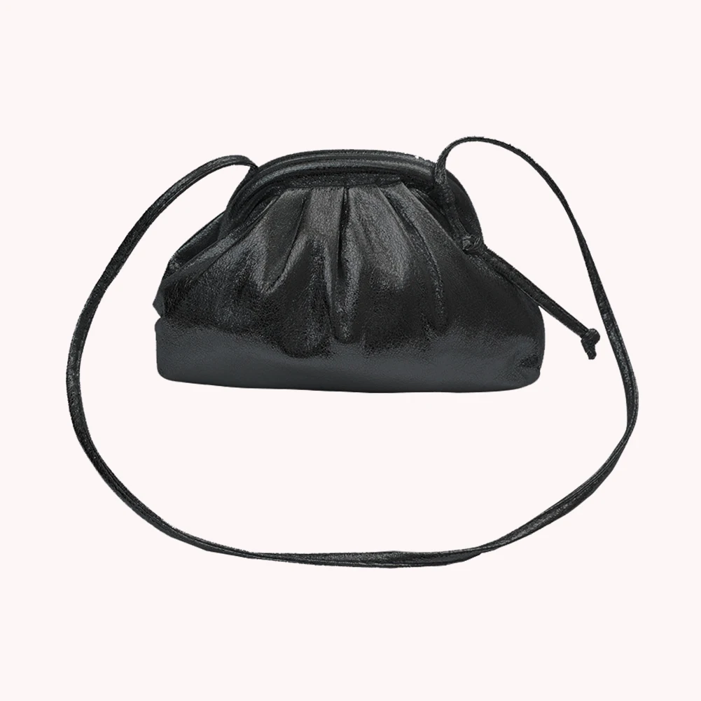 Women Crossbody Shoulder Bag Fashion Pleated Purses Shoulder Bag Sparkly PU High-Capacity  Lightweight Party Gathering