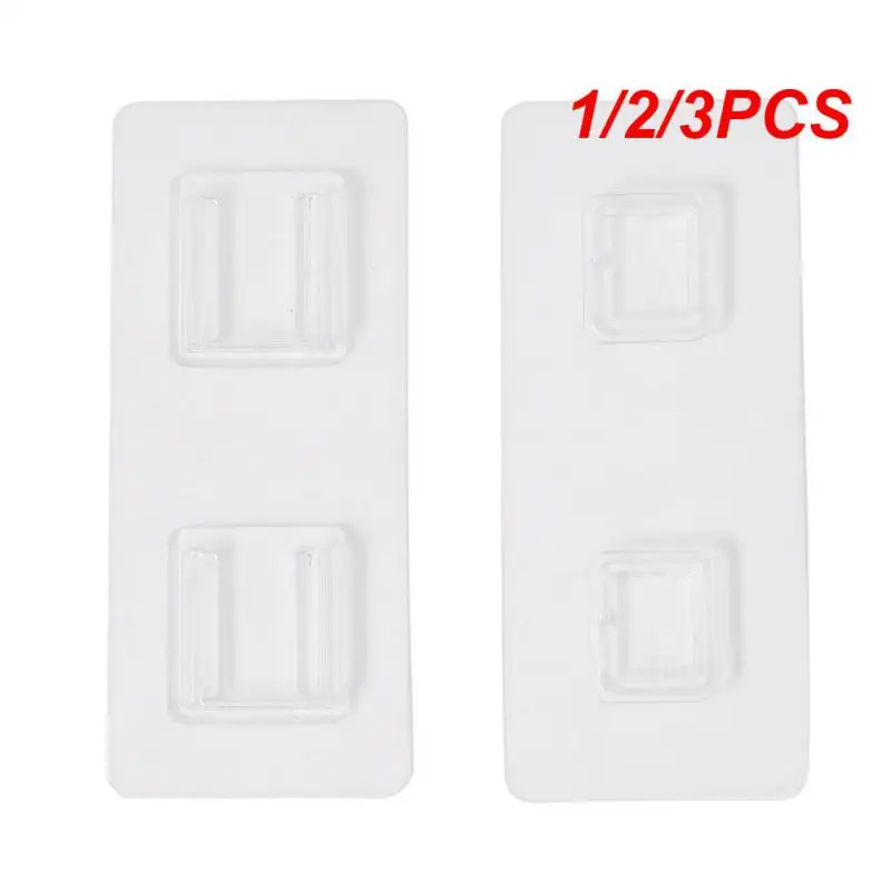 

1/2/3PCS Hanging Shelf Strong Non-marking Wall Mounted Reusable Transparent Home Storage Hanger Support Waterproof And Oilproof