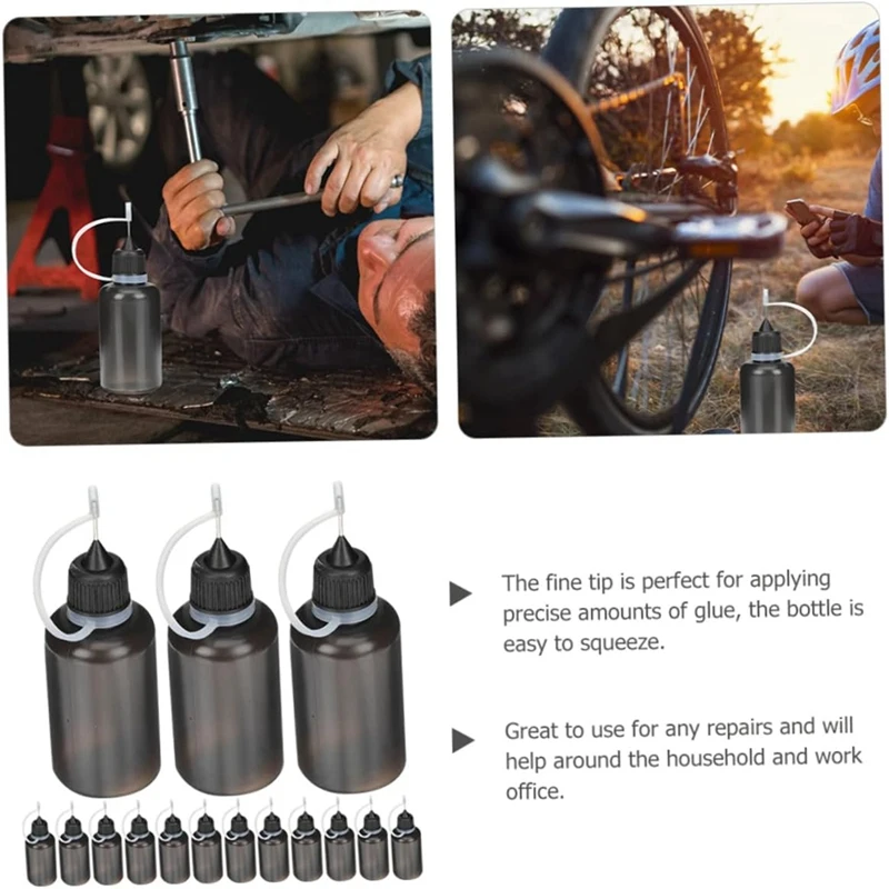 30ML/1Oz Glue Bottles 24Pcs Portable Glue Bottles Pointed Mouth Glue Applicator Bottles Water Bottle With Fine Tip 3